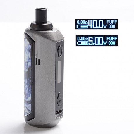 Authentic Artery Nugget AIO 40W 1500mAh VW Box Mod Pod System Starter Kit - Gunmetal, Zinc Alloy + Plastic, 2ml, 5~40W