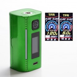 Authentic Asmodus Lustro 200W Touch Screen TC VW Variable Wattage Box Mod - Candy Green, 5~200W, 2 x 18650