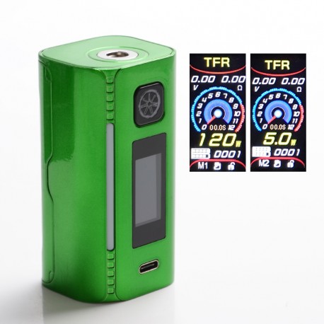 Authentic Asmodus Lustro 200W Touch Screen TC VW Variable Wattage Box Mod - Candy Green, 5~200W, 2 x 18650