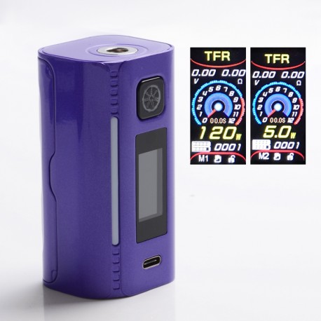 Authentic Asmodus Lustro 200W Touch Screen TC VW Variable Wattage Box Mod - Purple, 5~200W, 2 x 18650