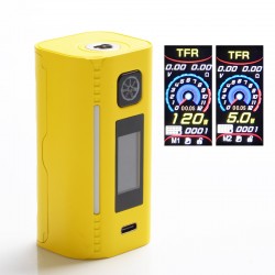 Authentic Asmodus Lustro 200W Touch Screen TC VW Variable Wattage Box Mod - Yellow, 5~200W, 2 x 18650