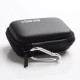 Authentic Efest Zipper Battery Case Carrying Bag w/ Silver Hook for 18350/18450/18650 Li-ion Batteries - Black, 103 x 75 x 20mm