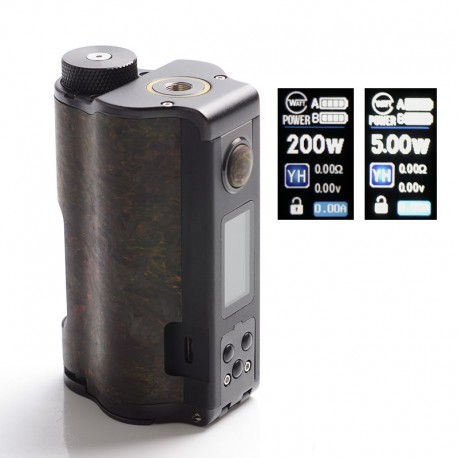 Authentic DOVPO Topside Dual Carbon 200W YIHI Chip TC VW Squonk Box Mod - Carbon Rusty, Aluminum Alloy, 5~200W, 2 x 18650