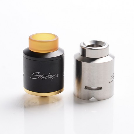 Authentic Steel Compass RDA Rebuildable Dripping Atomizer - Black, Stainless Steel + Aluminum, 25mm Diameter