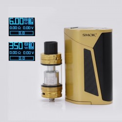 Authentic SMOKTech SMOK GX350 350W TC VW Box Mod w/ TFV8 Cloud Beast Tank Full Kit - Gold Black, 220W / 350W, 4 x 18650