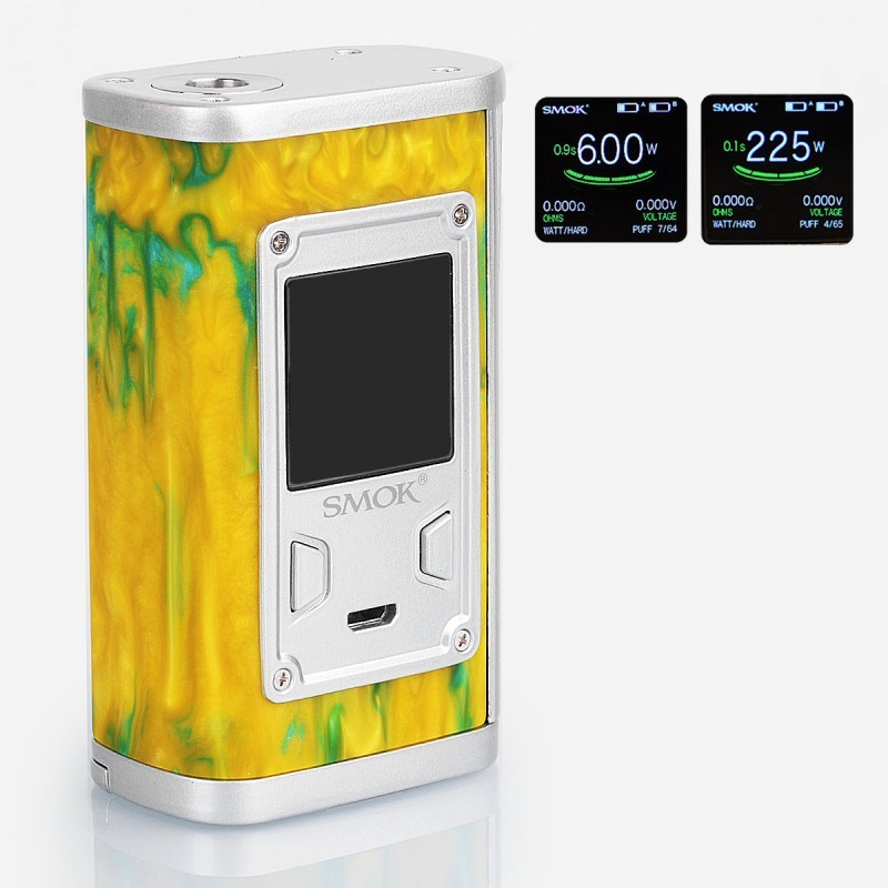 Buy Authentic SMOKTech SMOK Majesty 225W TC VW Yellow Resin 18650 Mod