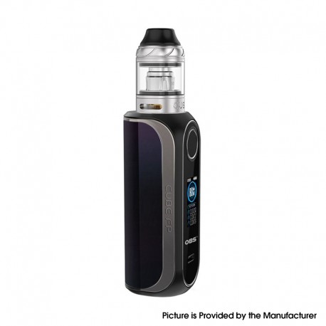 Authentic OBS Cube FP Fingerprint Unlock 80W VW Box Mod Kit w/ Cube Tank - Shiny Black, Zinc Alloy, 4ml, 5~80W, 1 x 18650