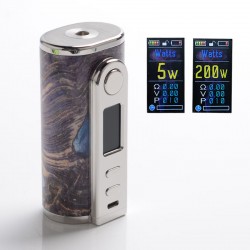 Authentic Ultroner GAEA 200W VW Variable Wattage Box Mod - Purple, Stainless Steel + Stabwood, 5~200W, 2 x 18650