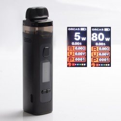 Authentic Advken Orcas MX Cube 80W VW Pod System Starter Kit - Black, 4.5ml, 0.8 / 0.3ohm, 5~80W, 1 x 18650