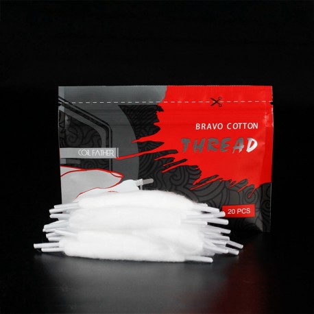 Authentic Coil Father Bravo Organic Cotton Thread for RBA / RDA / RTA / RDTA Atomizer - White, 108mm Length (20 PCS)