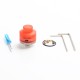 Authentic Gas Mods G.R.1 GR1 S RDA Rebuildable Dripping Vape Atomizer w/ BF Pin - Transparent Red, SS + PMMA, 22mm Diameter