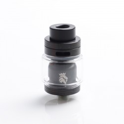 Authentic Kaees Solomon Mesh RTA Rebuildable Tank Atomizer - Black, Stainless Steel + Glass, 6.5ml / 3.5ml, 25mm Diameter