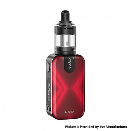 Authentic Aspire Rover 2 NX40 40W 2200mAh VV VW Box Mod Starter Kit w/ Nautilus XS Tank - Ruby, 2ml, 0.7ohm / 1.8ohm, 1~40W