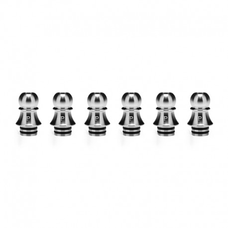 Authentic KIZOKU Chess Series Replacement 510 Drip Tip for RDA / RTA/ RDTA /Sub-Ohm Tank Atomizer - Silver, Pawn, 21.1mm (6 PCS)