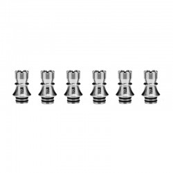 Authentic KIZOKU Chess Series Replacement 510 Drip Tip for RDA / RTA/ RDTA /Sub-Ohm Tank Atomizer - Silver, Rook, 22.3mm (6 PCS)