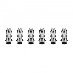 Authentic KIZOKU Chess Series Replacement 510 Drip Tip for RDA /RTA/RDTA/Sub-Ohm Tank Atomizer - Silver, Bishop, 26.73mm (6 PCS)