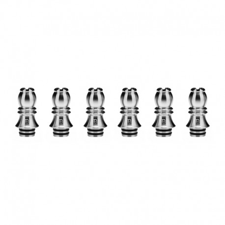 Authentic KIZOKU Chess Series Replacement 510 Drip Tip for RDA /RTA/RDTA/Sub-Ohm Tank Atomizer - Silver, Bishop, 26.73mm (6 PCS)