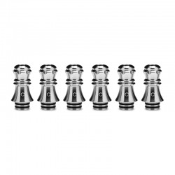 Authentic KIZOKU Chess Series Replacement 510 Drip Tip for RDA / RTA/RDTA/Sub-Ohm Tank Atomizer - Silver, Queen, 27.89mm (6 PCS)