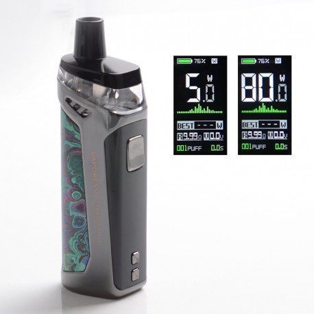 Authentic Vaporesso Target PM80 80W 2000mAh Sub Ohm DTL VW Mod Pod System Starter Kit - Green, 4ml, 0.2ohm / 0.3ohm, 5~80W