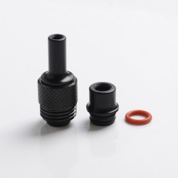 Across Intan Grip Style Base + MTL / DL Drip Tip Kit for SXK BB / Billet Box Mod Kit - Black + Black, Stainless Steel + POM