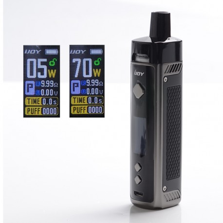 Authentic IJOY Jupiter 70W VW Box Mod Pod System Starter Kit - Black, 0.2ohm / 0.6ohm, 5~70W, 1 x 18650