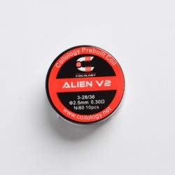 [Ships from Bonded Warehouse] Authentic Coilology Alien V2 Ni80 Prebuilt Coil Wire - Ni80, 3 x 28/36GA, 0.3ohm, 2.5mm (10 PCS)
