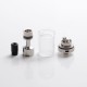 Authentic Auguse V1.5 MTL RTA Rebuildable Tank Vape Atomizer w/ 5 Airflow Inserts - Silver, Stainless Steel, 4ml, 22mm Diameter