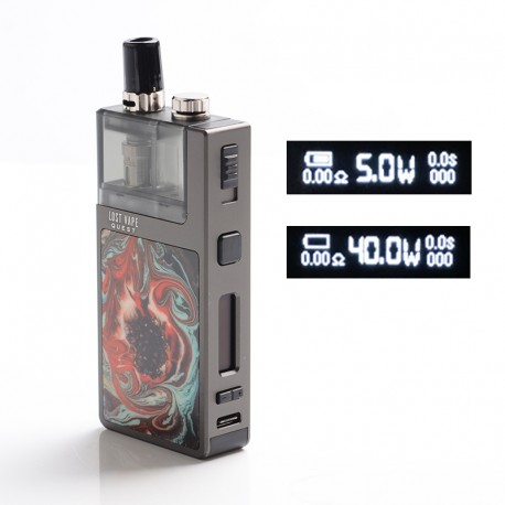 Authentic LostVape Q Ultra AIO 40W 1600mAh VW Pod System MTL / DL Starter Kit - Exotic Fantasy,0.6ohm, 4ml, 5~40W