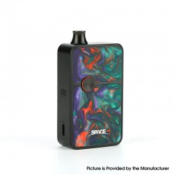 Authentic VapeOnly Space 60W VW Mod Pod System Starter Kit - Lava Resin-Black Frame, 3.5ml, 5~60W, 1 x 18650