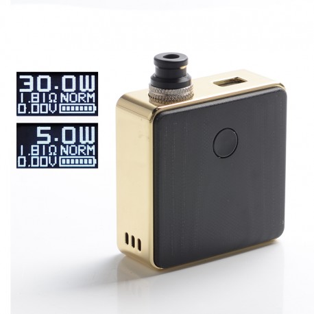 [Ships from Battery Warehouse] Authentic SXK Bantam Revision 30W VW Box Mod Kit w/ 18350 - Gold Plating, 5~30W, 1 x 18350