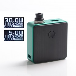 Authentic SXK Bantam Revision 30W VW Variable Wattage Box Mod Kit w/o 18350 Battery - Green, 5~30W, 1 x 18350, SEVO-30