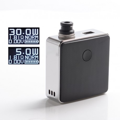 [Ships from Battery Warehouse] Authentic SXK Bantam Revision 30W VW Box Mod Kit w/ 18350 - Silver Plating, 5~30W, 1 x 18350