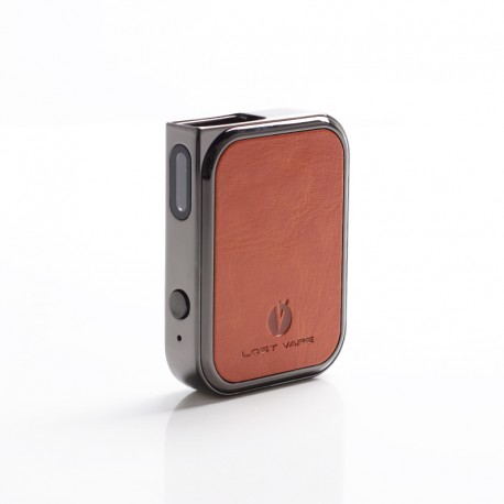 Authentic LostVape Prana 12W 500mAh Pod System Starter Kit - Brown Leather, Zinc Alloy, 1.0ml, 1.0ohm