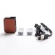 Authentic Lost Vape Prana 12W 500mAh Pod System Vape Starter Kit - Brown Leather, Zinc Alloy, 1.0ml, 1.0ohm