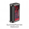 Authentic LostVape Centaurus DNA 250C 200W TC VW Box Mod - Gunmetal/Pearl Fish-Stabwood, 2 x 18650, 1~200W, 200~600'F