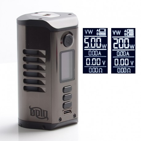 Authentic Dovpo Odin 200 200W TC VV VW Mod - Gun Metal, Aluminum Alloy + Zinc Alloy, 5~200W, 200~600'F, 2 x 20700 / 21700