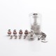 SXK VapeSnail Style Tank RBA + Base Deck + 4 AFC Tubes + 4 MTL Pins + 2.5mm Chimney Inner C & C Reducer for SXK BB / Billet Kit