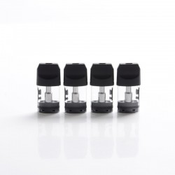 Authentic Augvape Air II Pod System Kit Replacement Pod Cartridge w/ 1.3ohm OCC Coil - Black + Transparent, 1.7ml (4 PCS)