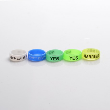 [Ships from Bonded Warehouse] Replacement Anti Slip Silicone Band - Random Color, Random Words, 20mm (5 PCS)