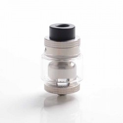 Authentic Kaees Solomon Mesh RTA Rebuildable Tank Atomizer - Silver, Stainless Steel + Glass, 6.5ml / 3.5ml, 25mm Diameter