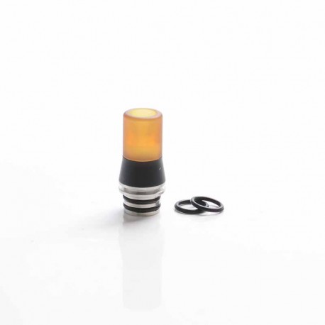 Authentic Auguse 510 Drip Tip for RDA / RTA / RDTA / Sub-Ohm Tank Atomizer - Brown + Black + Silver, PEI + POM + SS, 24mm