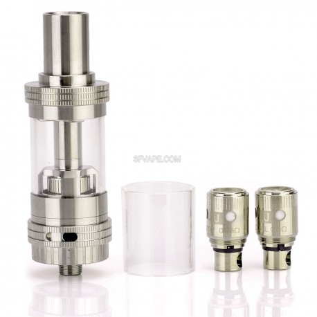 Authentic Uwell Crown Sub Ohm Tank - Silver + Transparent, Stainless Steel + Glass, 4.0mL, 0.5 Ohm / 0.15 ohm (Ni200)