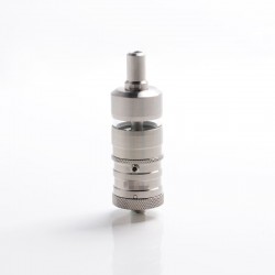 YFTK Flash e-Vapor V4.5S+ Style RTA Rebuildable Tank Atomizer - Silver, 316 Stainless Steel + Glass, 4.5ml, 23mm Diameter