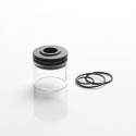 Authentic Auguse Era MTL RTA Replacement Top-Filling Top Cap Tank Tube - Black, Stainless Steel + Glass, 3ml, Type B