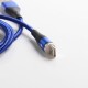 Authentic Kumiho K1 3 in 1 Magnetic 3A Fast Charge Sync USB Cable with 3 Types of Cable Heads for iPhone / Type-C/Android - Blue