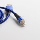 Authentic Kumiho K1 3 in 1 Magnetic 3A Fast Charge Sync USB Cable with 3 Types of Cable Heads for iPhone / Type-C/Android - Blue