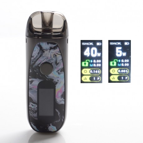 Authentic SMOKTech SMOK Pozz X 40W 1400mAh VW Pod System Starter Kit - Gray and 7-Color, 4.5ml, 0.4ohm / 0.6ohm, 5~40W