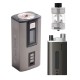 Authentic Steam Crave Hardon 220W TC VW Box Mod Kit w/ Squonk Backpack + Glaz V2 RTA - Gun Metal + Silver, 2 x 18650/21700