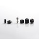 YFTK Flash e-Vapor V4.5S+ Style RTA Rebuildable Tank Vape Atomizer - Black, 316 Stainless Steel + Glass, 4.5ml, 23mm Diameter