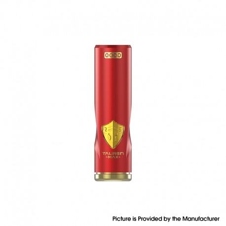 Authentic ThunderHead Creations Tauren Max Hybrid Semi-Mechanical Mech Mod w/X Chip - Red, Brass, 1 x 18650/20700/21700